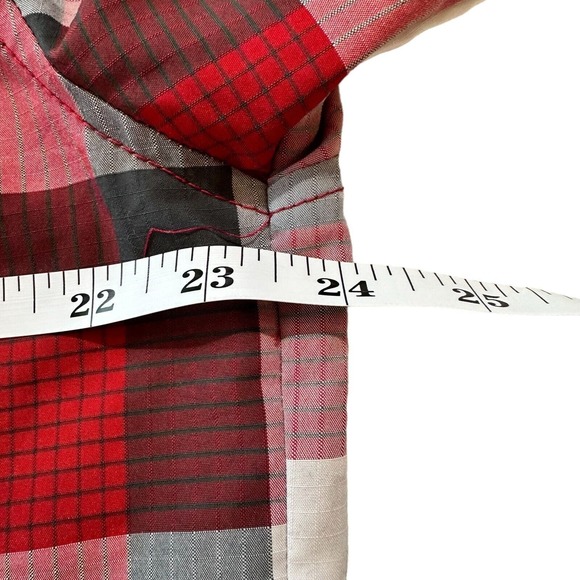 Orvis Plaid Shirt Mens Large Red Gray‎ Plaid Short Sleeve Button Down Outdoor - Picture 7 of 8